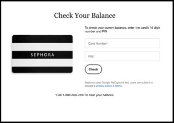 Check Sephora Gift Card Balance
